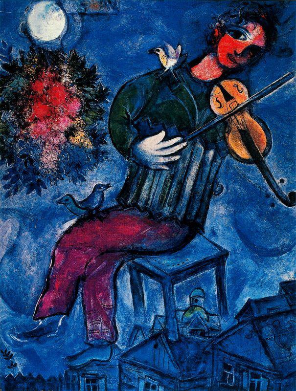 Der blaue Geiger Zeitgenosse Marc Chagall Ölgemälde